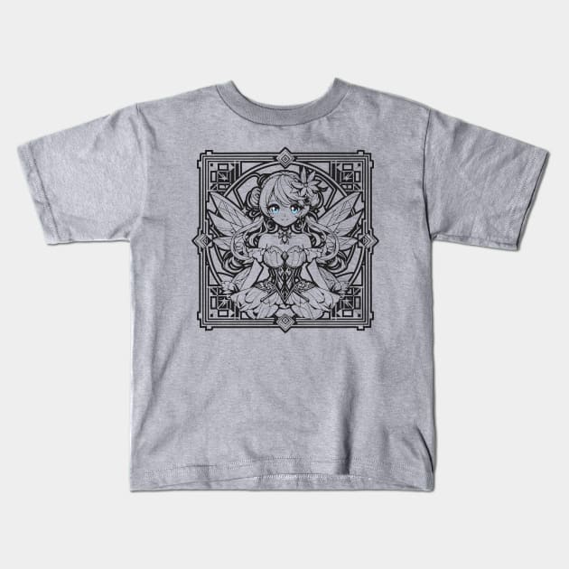 Fairy Outline Kids T-Shirt by CharmingChomp
